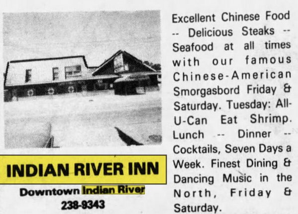 Indian River Inn (Brass Rail Bar & Grill) - Sept 1979 Ad